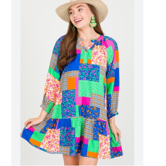 Fate All In Good Time Patchwork Dress - Picture 1 of 8